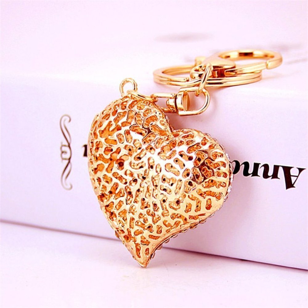 Rhinestone Decor Heart Shape Key Chain - Picture 3 of 4